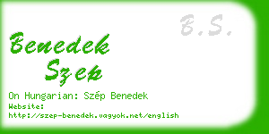 benedek szep business card