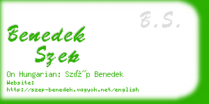 benedek szep business card